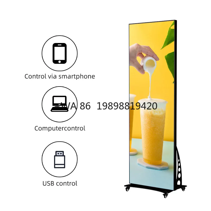 

Поддержка розничного магазина и торговых центров. Используйте полноцветный светодиодный экран с небольшим шагом и колесами — цифровой плакат