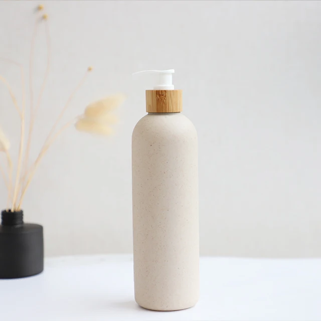 WHolesale Custom cosmetic plastic packaging eco-friendly wheat straw bottle 30ml 100ml 250ml 300ml 400ml 500ml