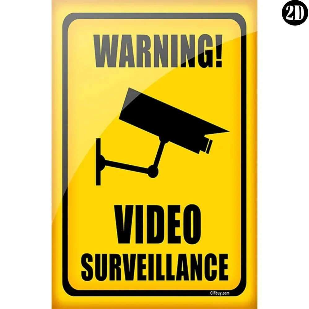 Warning Video Surveillance Metal Sign Retro Tin Plaque Wall Decor for Home Yard