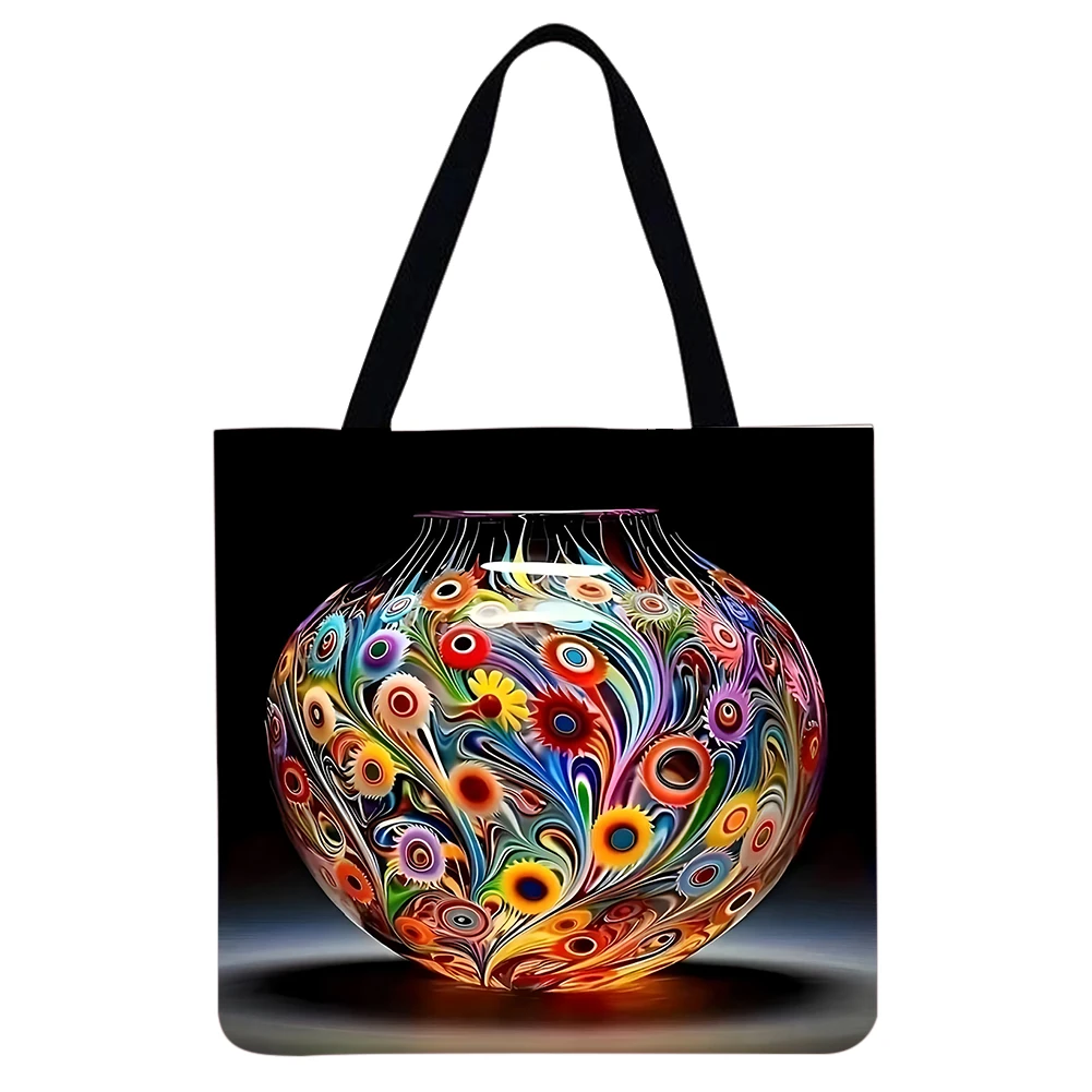 4pcs Vase-Large Capacity Linen Tote Bag