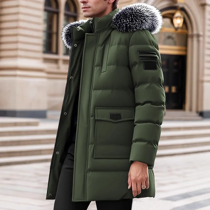 

New Fashion Winter Men's High-Quality Cotton Loose Casual Long Coat