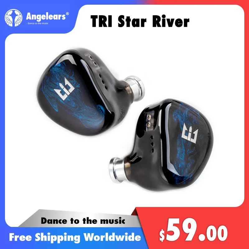 

TRI Star River 2DD In-ear Monitor 2Pin Wired Earphone with Tuning Switch HiFi Headphone Sports Running Earbud Music DJ Headset