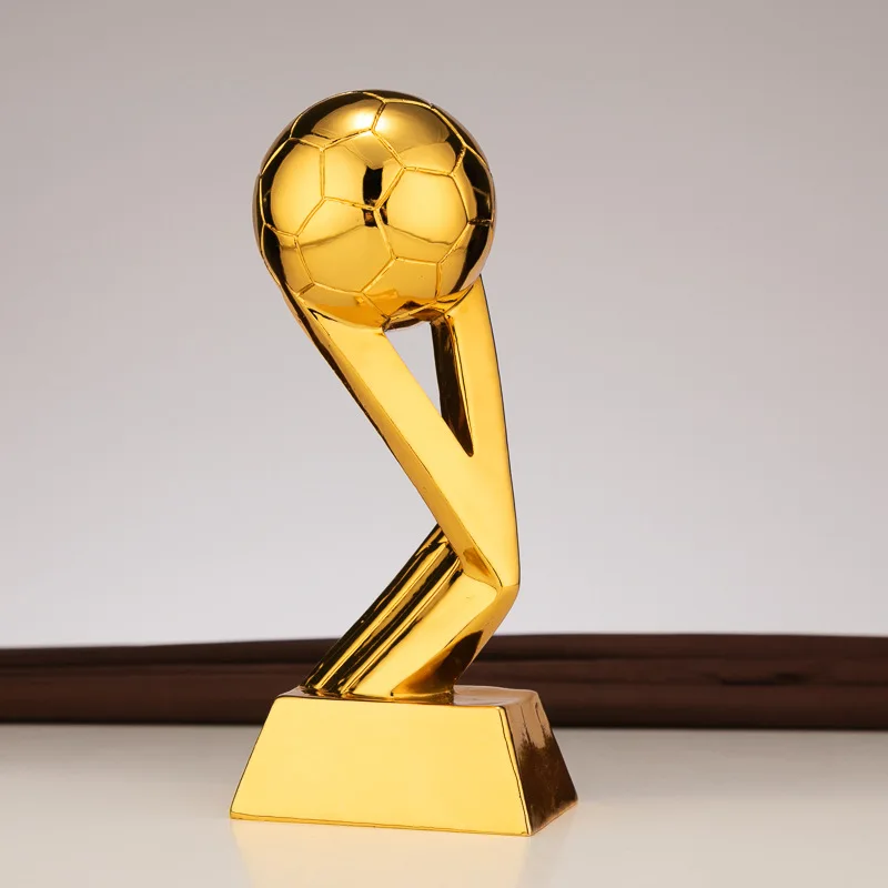 High-grade Resin Football Trophy Electroplating Champions Cup Fan Supplies School Game Printing Custom Marksman Award