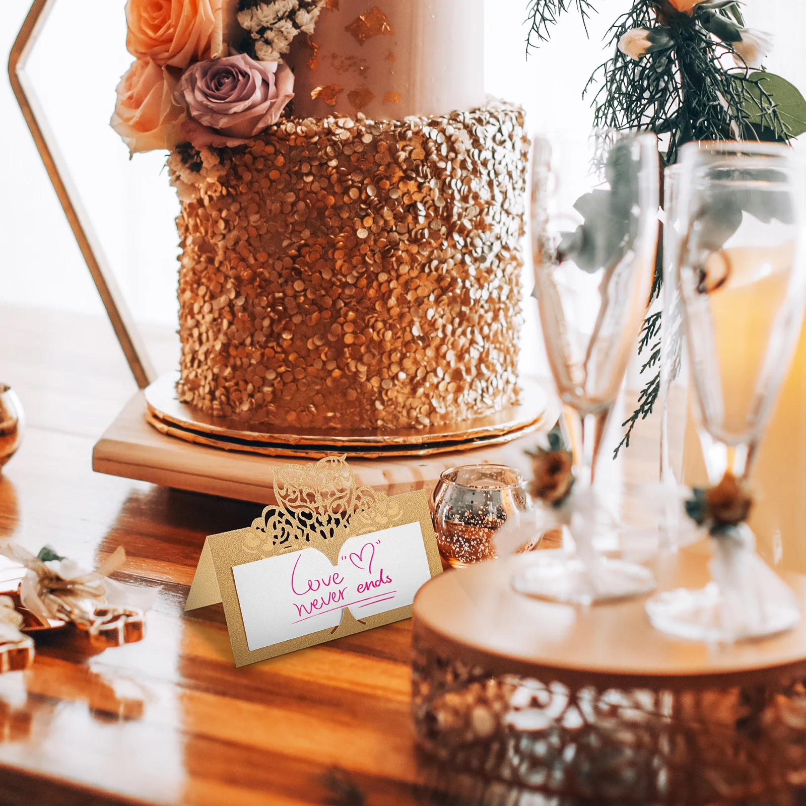 

50pcs Wedding Seat Cards Name Place Table Holder For Party Birthday Decoration Seat Name Card For Cafe Restaurant Hotel