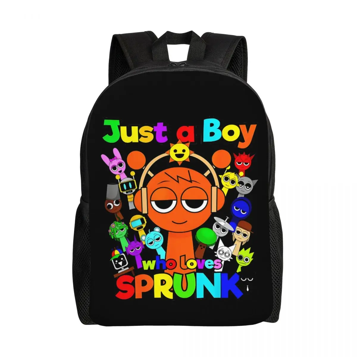 Sac à dos personnalisé pour ordinateur portable Sprunki, pour femmes et hommes, sac à livres à la mode pour étudiants, sac de jeu de musique