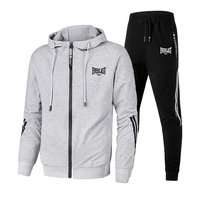 2025 New Trendy Mens Tracksuit Zip-up Hoodie Black Sweatpants Urban Casual Fashion Sportswear 2pcs Set Autumn Winter Warm Outfit