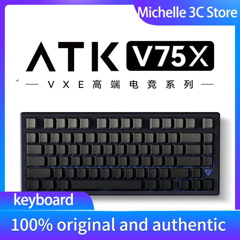 V75X High-end E-sports Gasket Mechanical Keyboard, Three-mode Customized Polar Fox Full-key Hot-swappable 80 Keys