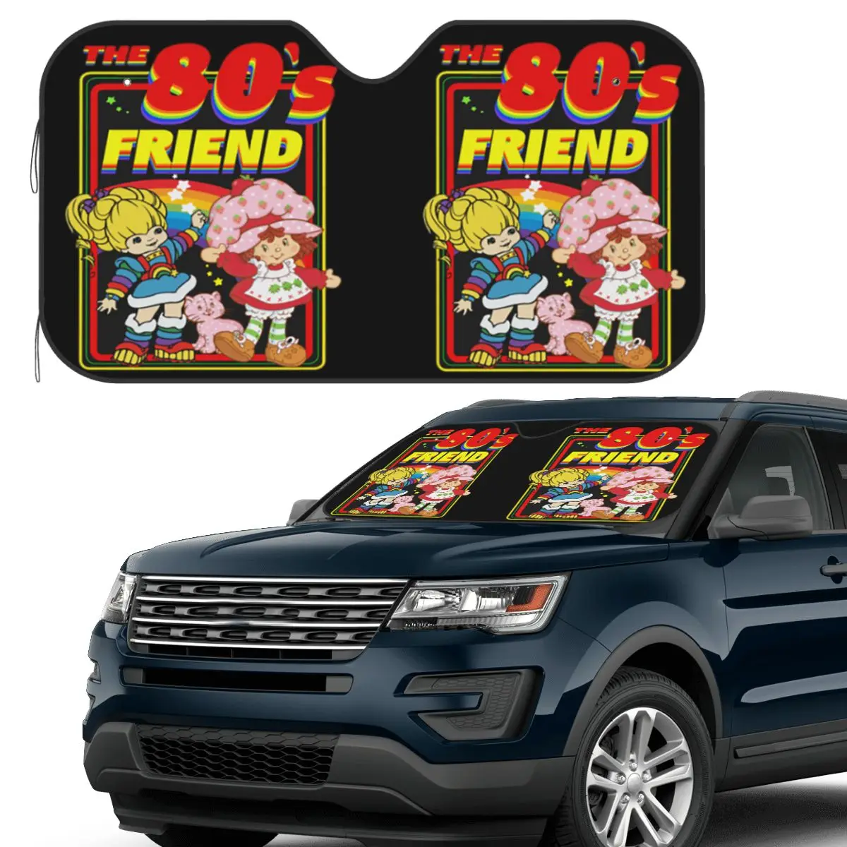 

Rainbow Brite - The 80s Friend For Christmas Sunshade Windscreen Car Front Windshield Window Sun Visor Accessories Covers