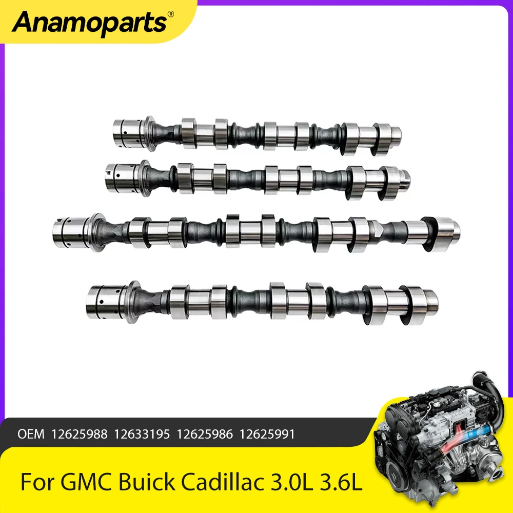 Engine Parts 4*Intake And Exhaust Camshafts Right Left Fit 3.0 3.6 L For GMC Buick New Lacrosse Cadillac GL8S 3.0L 3.6L 12625988