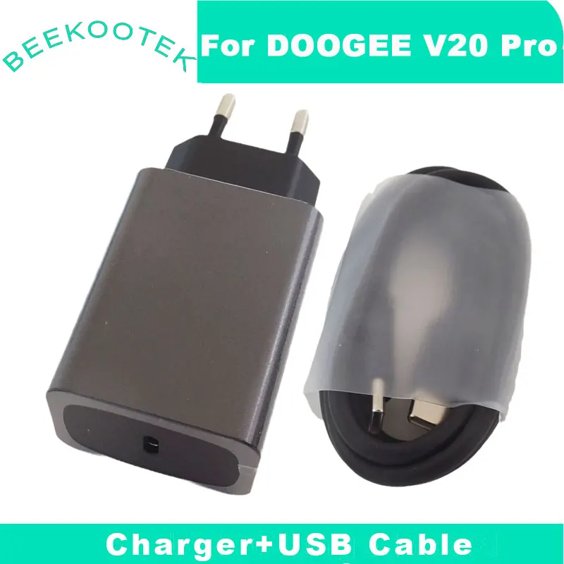 New Original DOOGEE V20 Pro Charger Official Quick Charging Adapter USB Cable Data Line Accessories For DOOGEE V20 Pro Phone