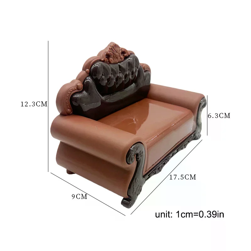 Maison de poupée Miniature, Simulation de canapé de Style européen, modèle de meubles, accessoires pour maison de poupée, jouets de décoration de salon, 1/12