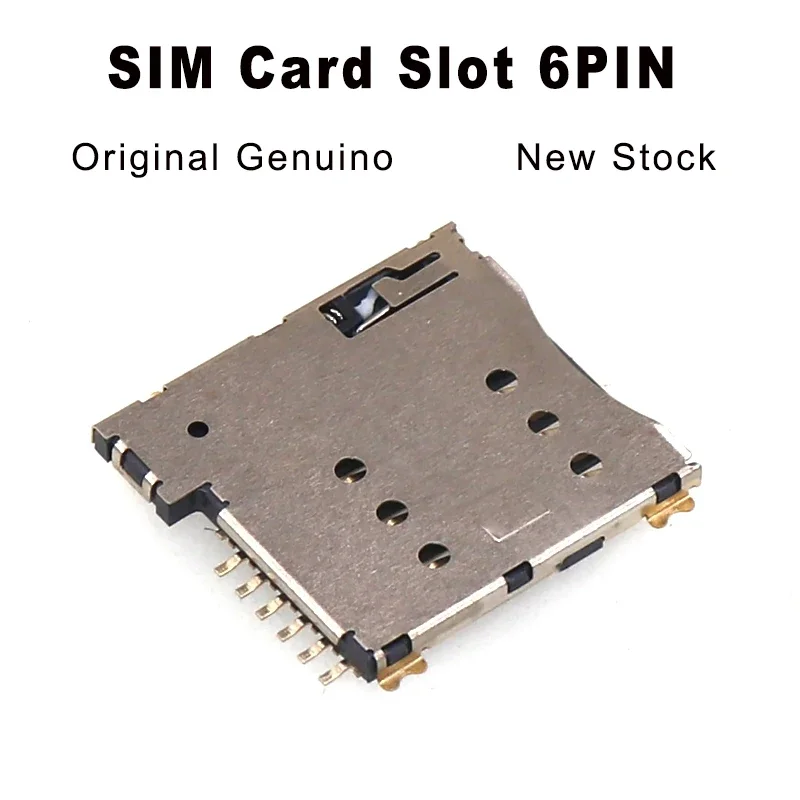 50PCS SIM Card Slot SMC-202-6  SIM Booth 6 P Outside Welding Since The Pop-up MICRO