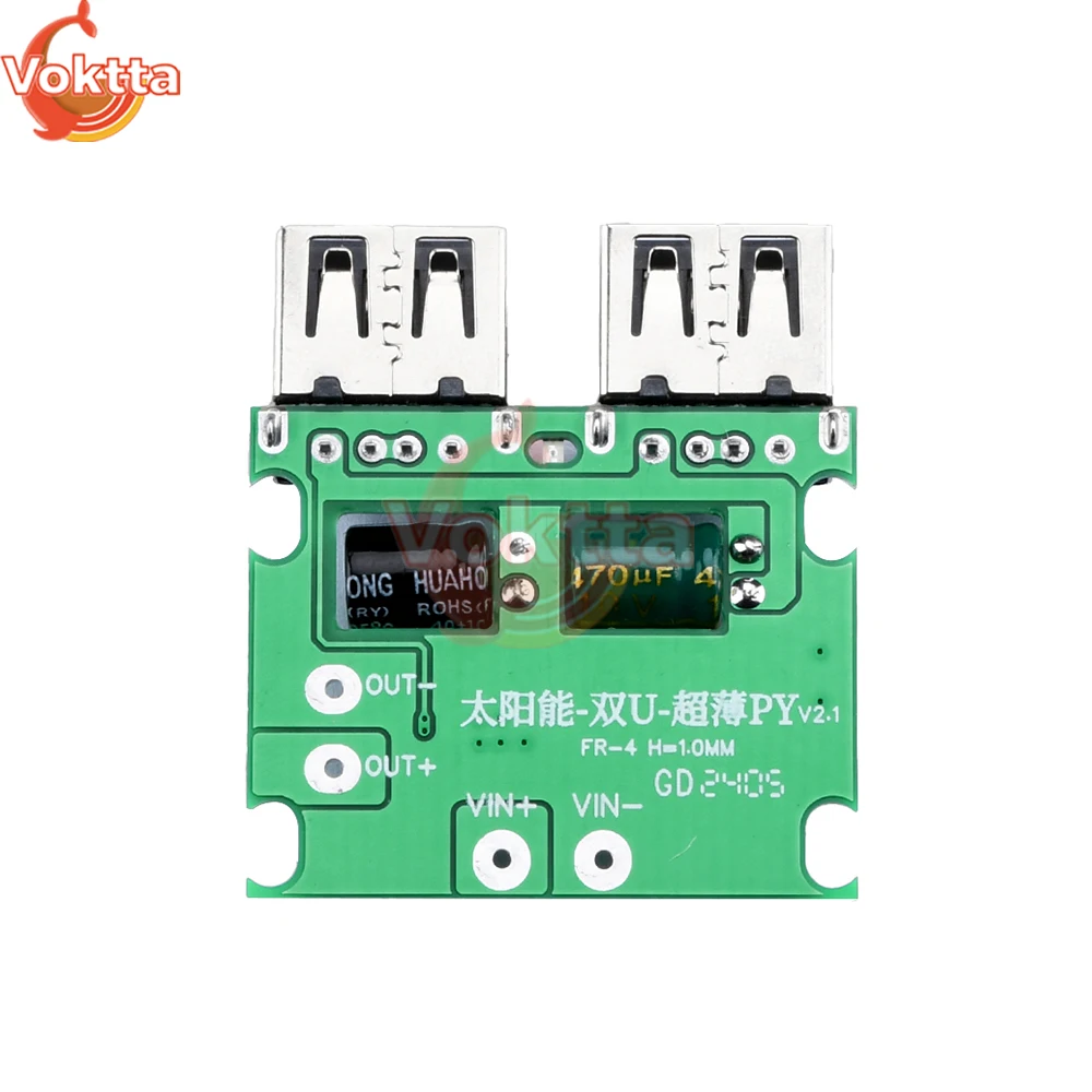 5V 3A Dual USB Voltage Regulator Intelligent Voltage Stabilizer Solar Panel Mobile Power Supply Charge Voltage Controller Module