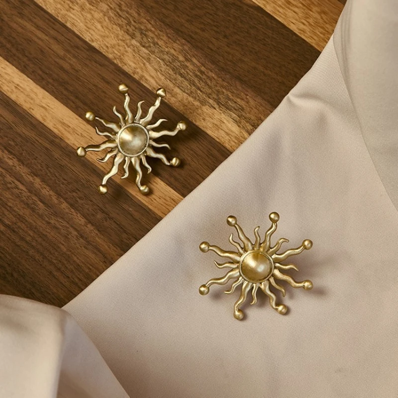Handle Creative Nightstand Drawer Knob   Brass Sun Shaped Knob Cabinet Personalized Shoe Cabinet Knob Home Decor Accessories