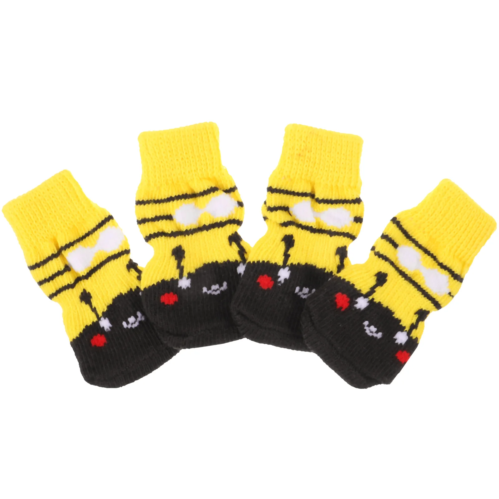

4Pcs Anti-Slip Pet Socks Warm Cotton Small Dog Paw Protectors Paw Injury Prevention Winter Portable Dog Socks Puppy Supplies