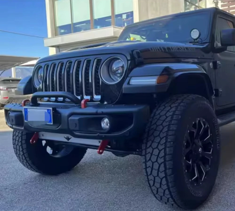 Black Steel 10th Anniversary Front Bumper With/No Parking Sensor Hole for  wrangler JL 2018+ Gladiator JT 2020+ JL1049