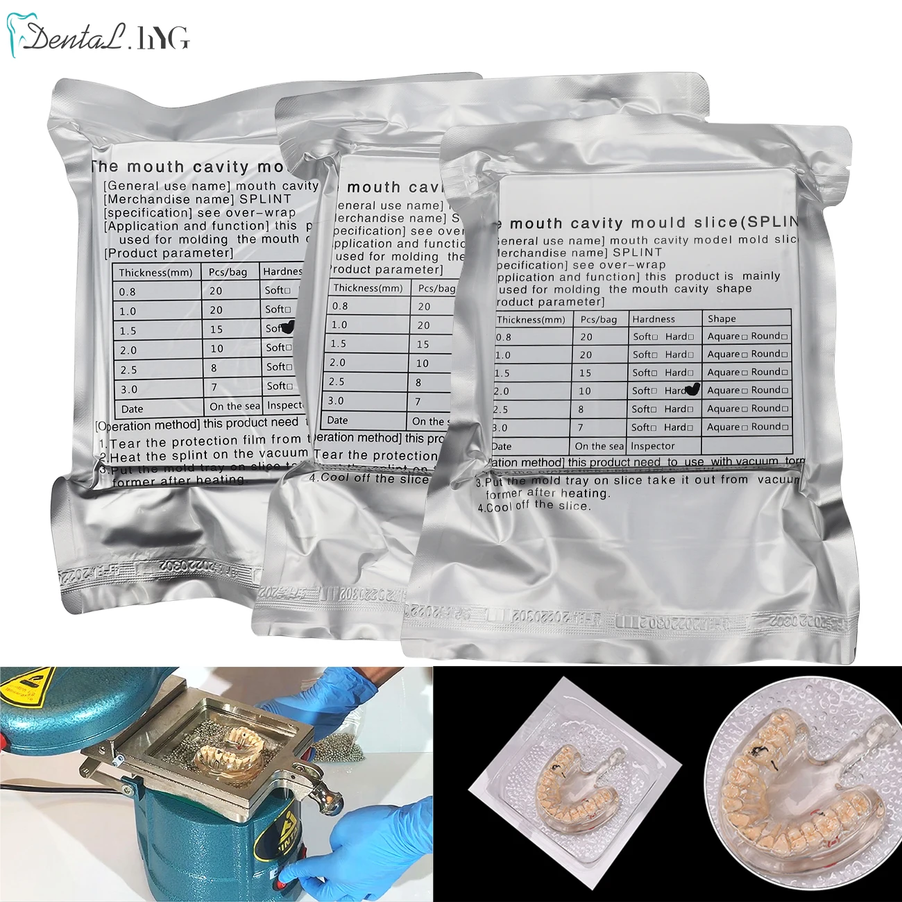 

0.8/1.0/1.5/2.0/2.5/3.0mm Dental Lab Orthodontic Splint Retainer Slice Vacuum Forming Sheet Soft Hard Thermoforming Material