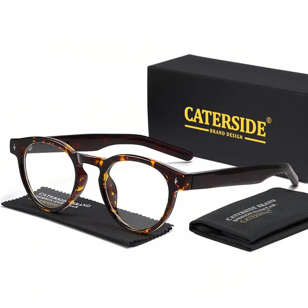 CATERSIDE Modische Damen-Rundbrille mit Blaulichtfilter, Premium Tr-90-Rahmen, Herren-Outdoor-Business- und Büro-Schutzbrille – Detail 14