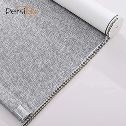 Persilux 100%Blackout Roller Shades Blinds Curtains Striped Jacquard Thermal Insulated Fabric UV Protection Privacy Safety