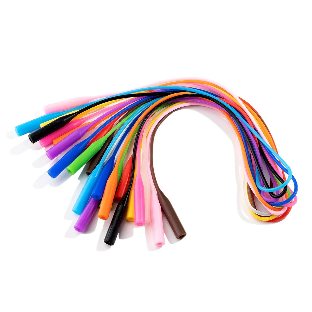 2/5 قطع من نظارات الرأس المستديرة المصنوعة من السيليكون مع سلسلة طويلة وسميكة، وحبل نظارات رياضي مضاد للسقوط ومضاد للخسارة #4