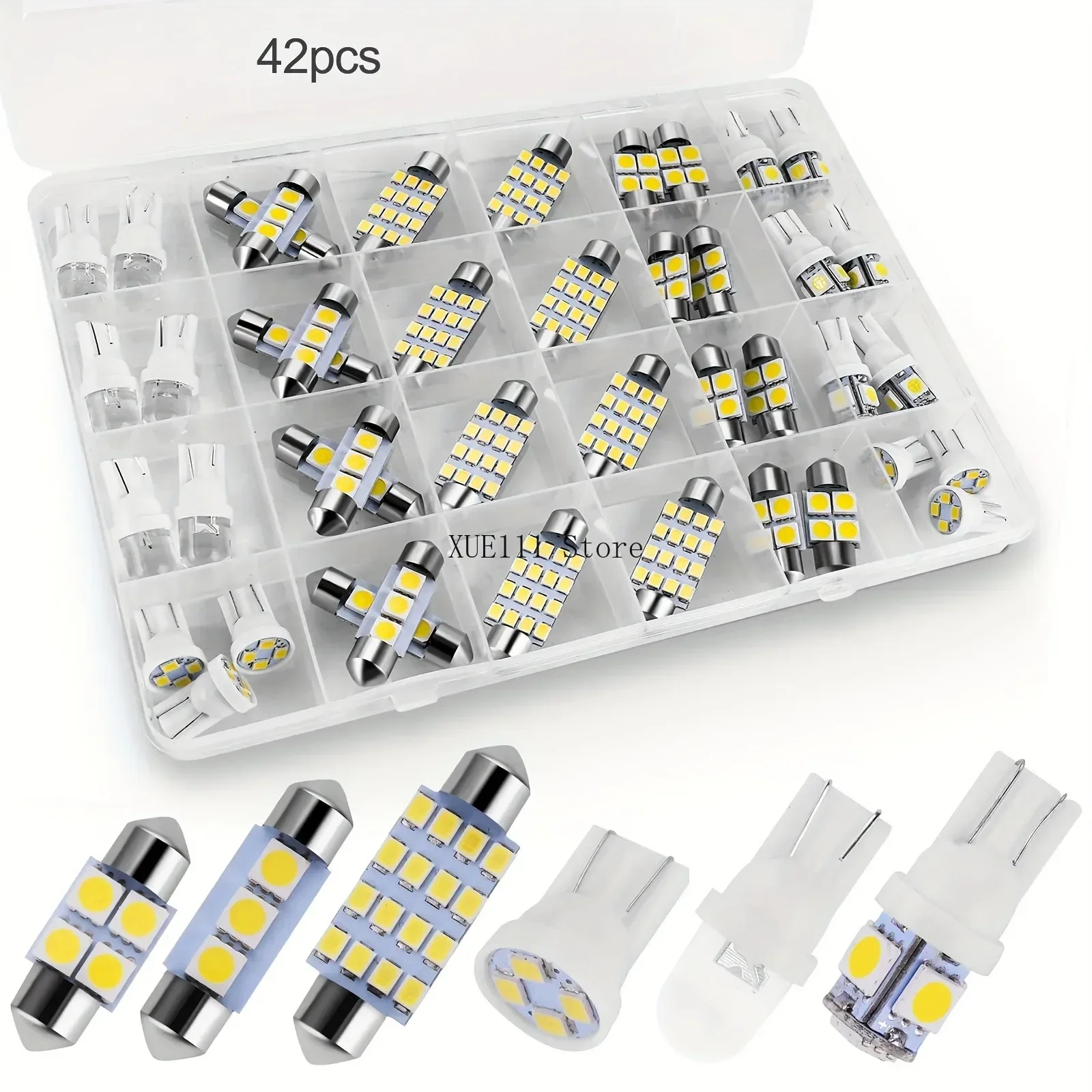 

42Pcs T10 5050 Car LED Light Bulb Interior Dome Trunk License Plate Lamps Kit White for Bmw E53 E60 E90 LED Lamp