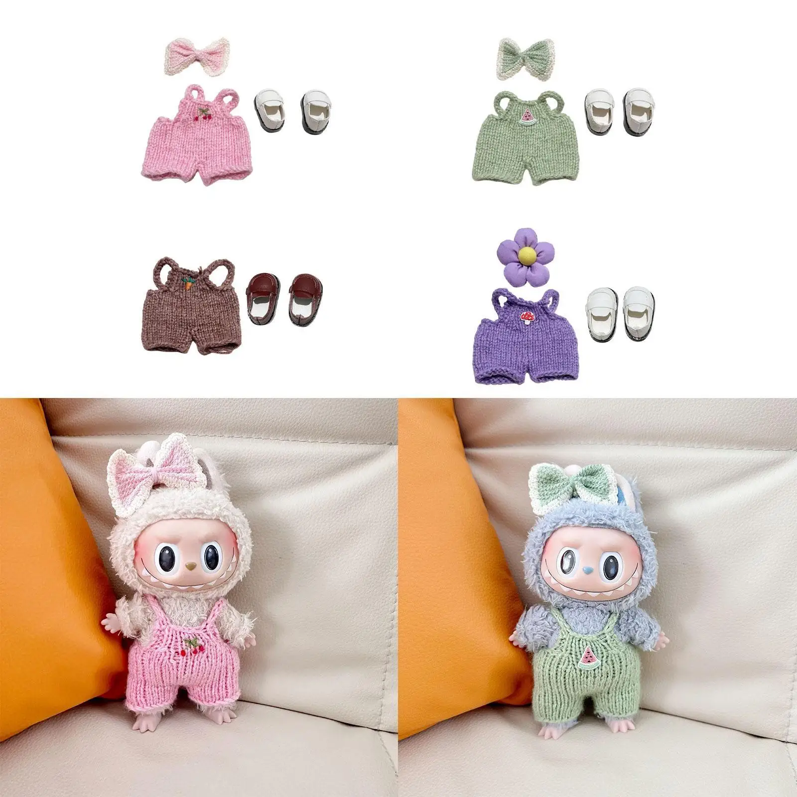 17cm Pendant Doll Clothes Dress up Toy Photo Props Handmade Comfortable Soft Cute Doll Clothes Suit for Little Girls Party Kids