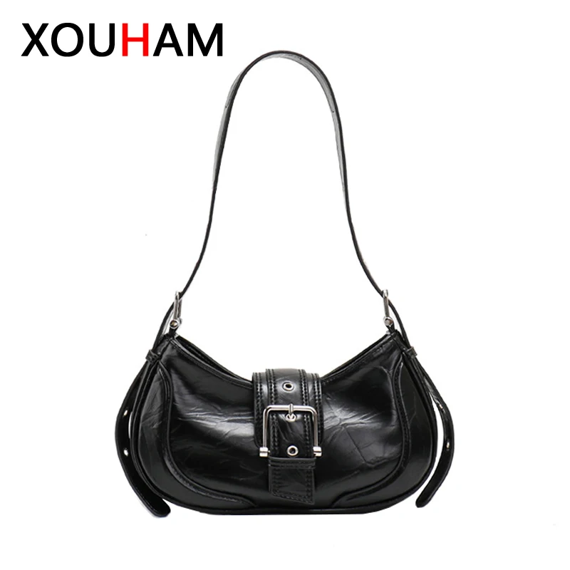 

XOUHAM Women Shoulder Bag European American Styles 3 Color PU Leather Underarm Bags Fashion Ladies Commuting Handbag Female