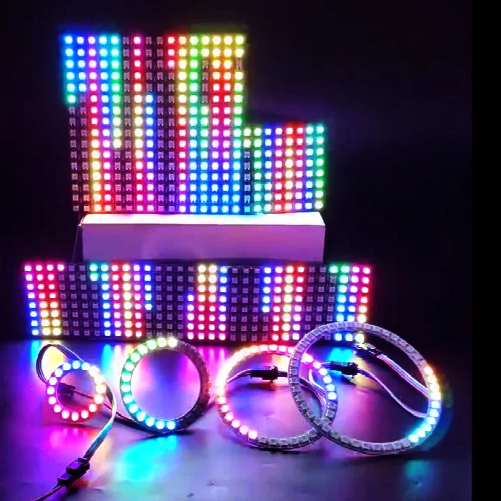 Flexible Screen 5050 RGB WS2812B Led Panel Matrix - 8x8 16x16 8x32 - Individually Addressable Pixels