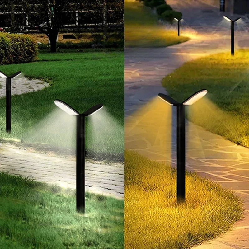 Solar Powered luzes ao ar livre, ligar automaticamente no escuro, decorar estradas do parque e luminárias, moderno