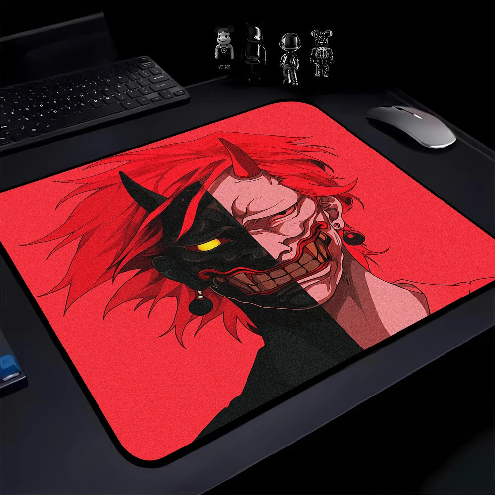 Anime Small Size Mouse Pad Oni Mask Girl Premium Deskmats Game Professional E-Sports Mousepad High Quality Non-slip Keyboard Pad