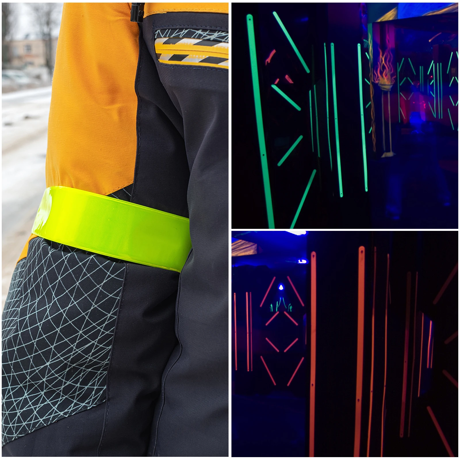 5/10/20 м неоновая лента для вечеринок, УФ-ватная тканевая лента, предупреждение о безопасности, неоновая лента, флуоресцентная клейкая лента, украшения для дома