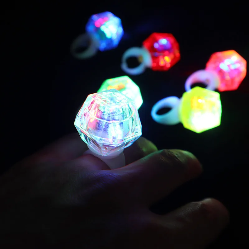 

36pcs Flashing LED Light Up Rings Toy Diamond Finger Ring Bachelorette Glow Party for Birthday Bridal Wedding Festival