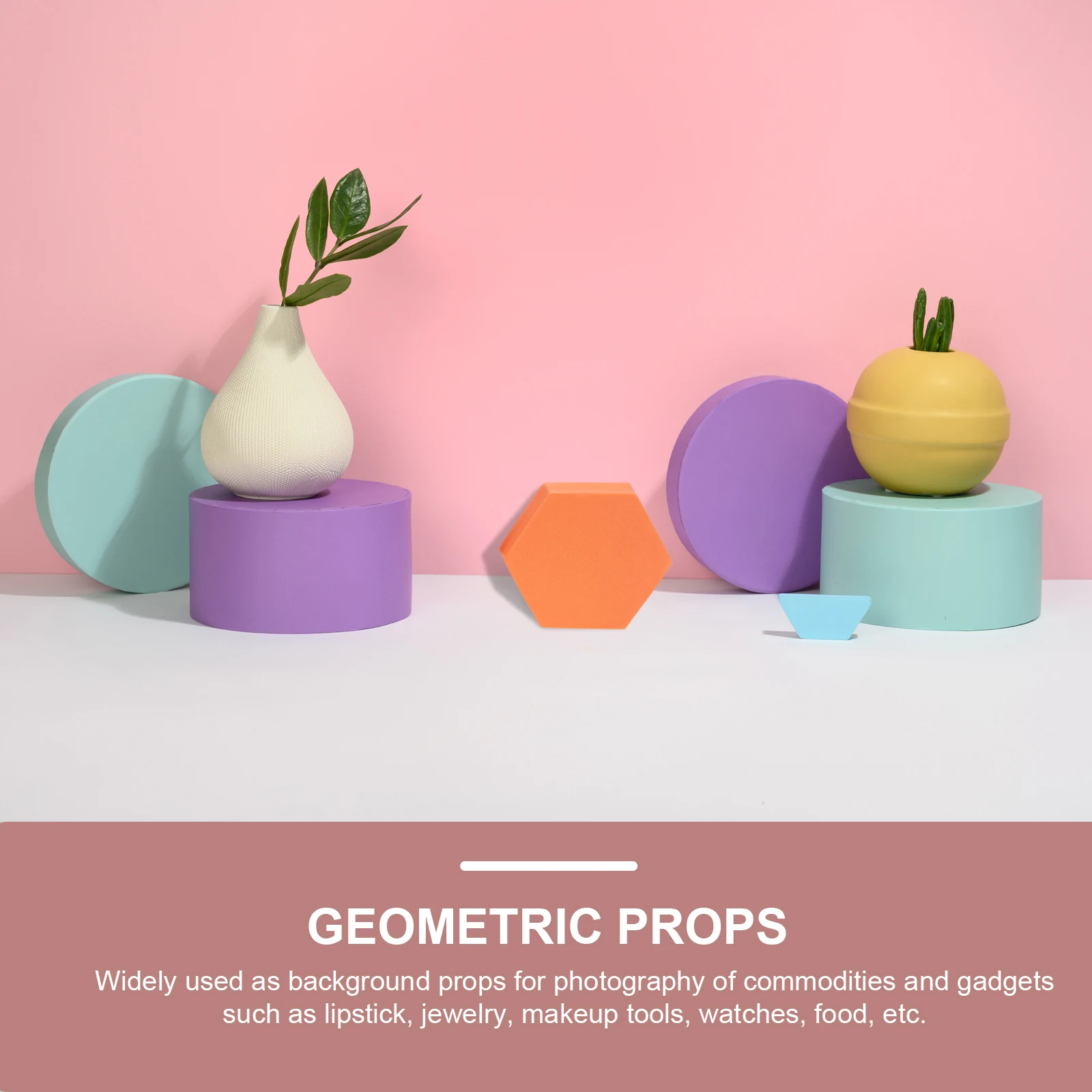 

Geometry Photo Props Cube Set Decoration Lightweight Waterproof Durable Smooth Thick Reusable Background Props for Lipstick