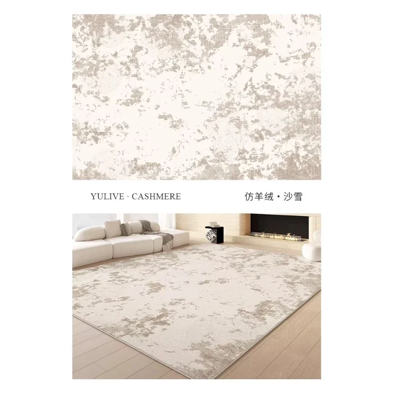 Cream Wabisabi Style Carpets for Living Room Minimalism Bedroom Decor Carpet Art Line Large Rug Fluffy Soft Home Plush Floor Mat