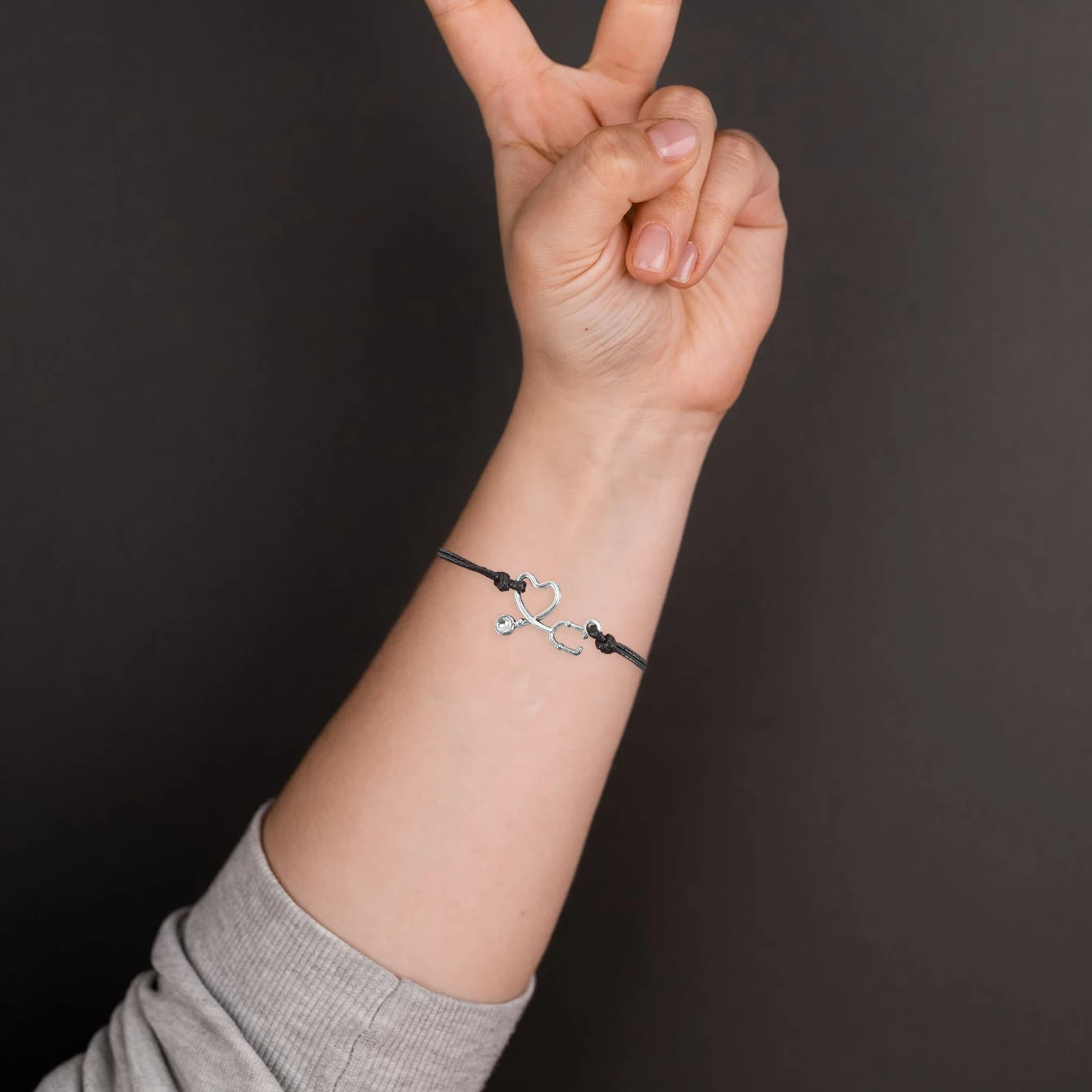 

Stethoscope Bracelet for Nurses Adjustable Alloy Wrist Public Health Decoration Unisex Bracelets Gifts