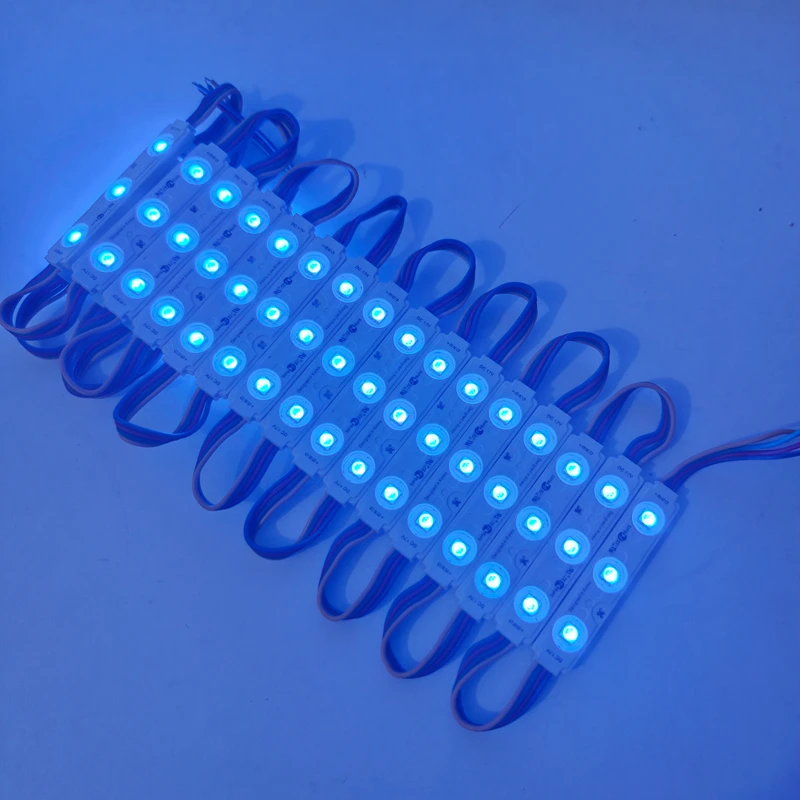 20 pçs/lote SMD 5050 Chip 3 LED Módulo de LED de Injeção 12V Com lente À Prova D' Água IP67 1.5W RGB LED Sinal Loja Sanner Canal Letras