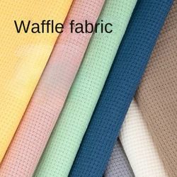 Pure Color Cool Cotton Waffle Fabric Spring and Autumn Interloop Diy Handmade Knitted Stretch Clothing Fabric