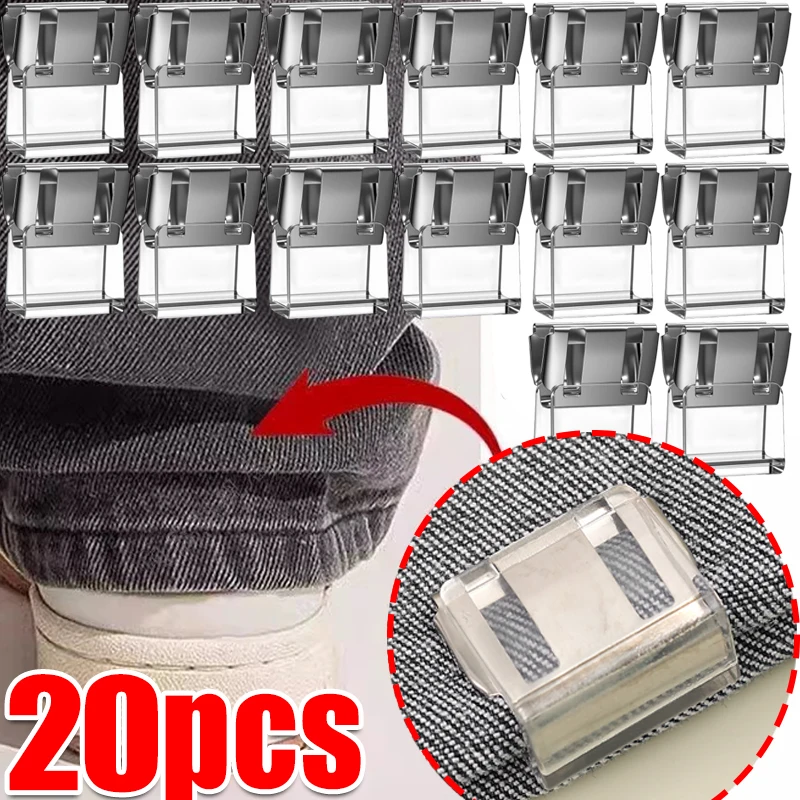 

10pcs New Invisible Leg Shortening Clip, Seam-free Hidden Non-slip Pants Edge Clip, Used for Anti-drag Pants Hem Fixing Device