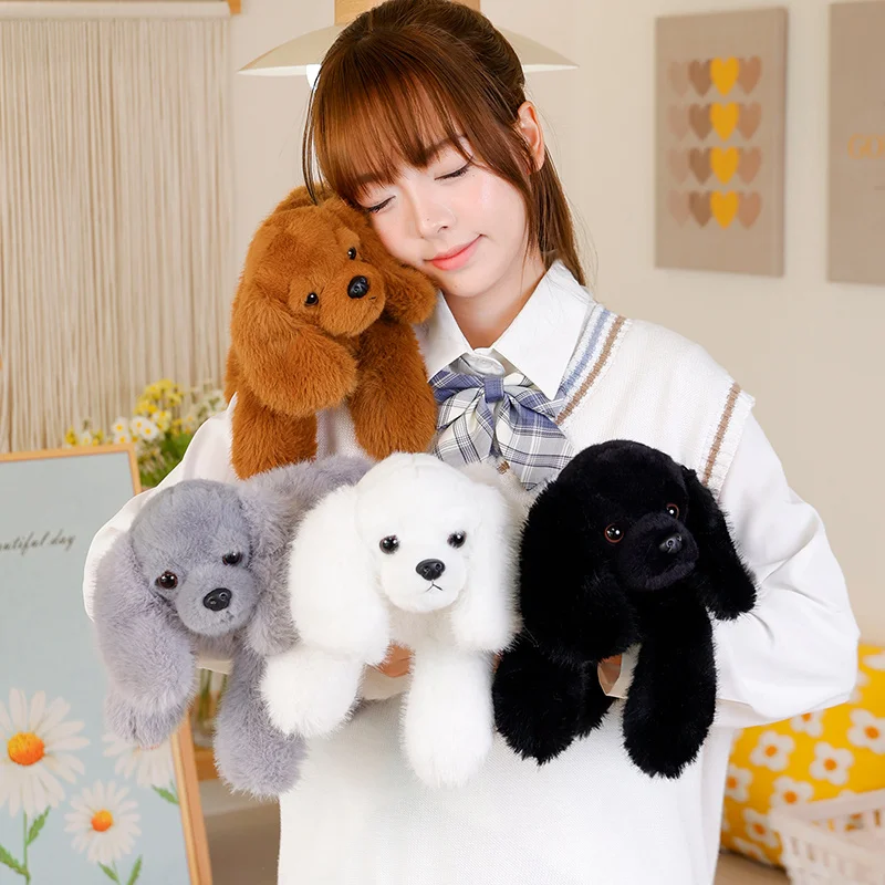 

Simulation Pet Cute Lying Dog Plush Toys Kawaii Stuffed Animal Lifelike Puppy Dolls Sofa Pillow Cushion for Kids Girls Gift Deco