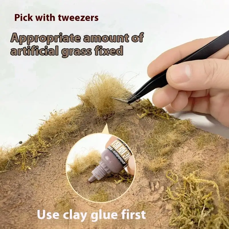 1 セット都市建設アクセサリーミニチュア静的草房模型現実的な草の群れ風景装飾モデル