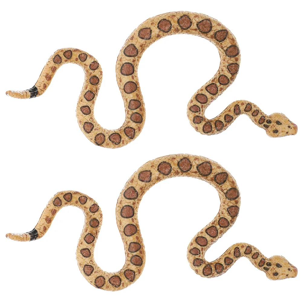 

2Pcs Realistic Snake Simulation Decoration Halloween Party Prank Scary Lifelike Animal Figure Snake Ornament Stage Prop