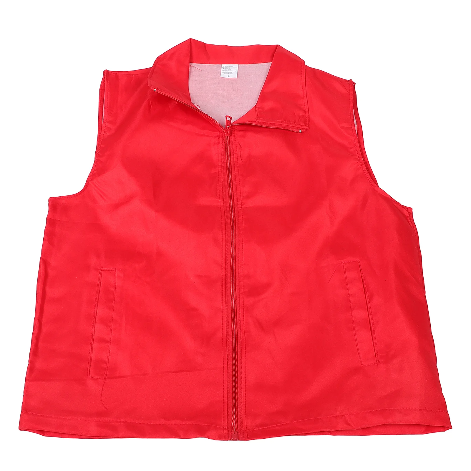 

Adult Volunteer Vest Red Polyester Lightweight Durable Safety Wear For Community Public Welfare Activities Work Uniform