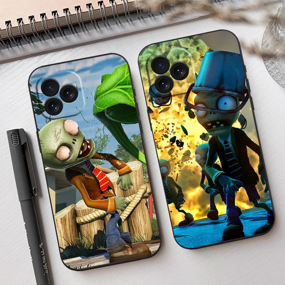 Чехол для телефона Game P-Plants Vs Z-Zombies для iPhone 12, 11, 13, 14, 15, 16 Max Pro Plus, черный мягкий силиконовый чехол