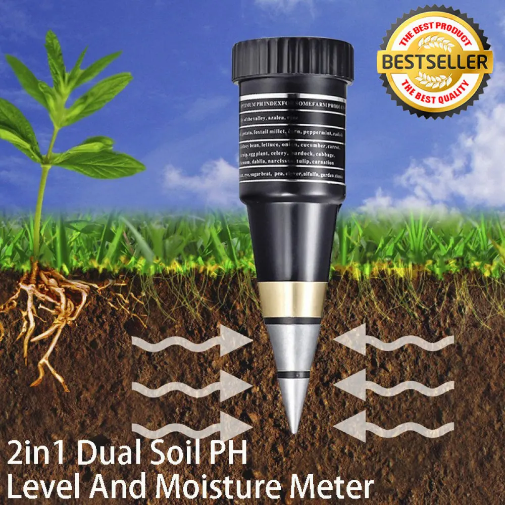 ZD-05 Soil PH Tester High Accurancy Sensor PH & Moisture Meter Tester Analyzer Garden Lawn Farm Planting Soil Detector Portable