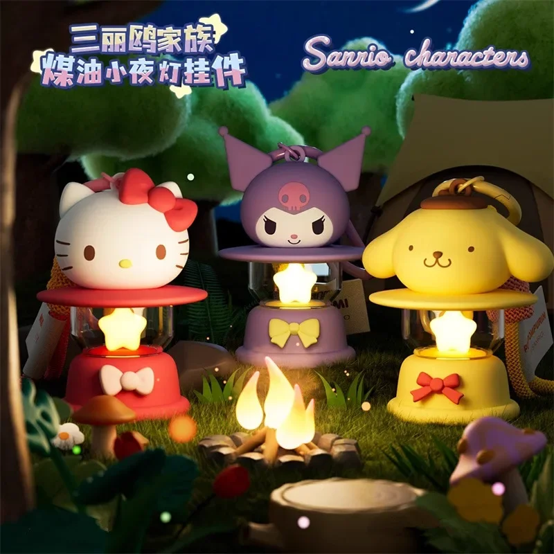 Sanrio Genuine Hello Kitty  Night Light Pendant Hello Kitty Birthday Gift Couple Keychain Sanrio Girl Lovely Gift