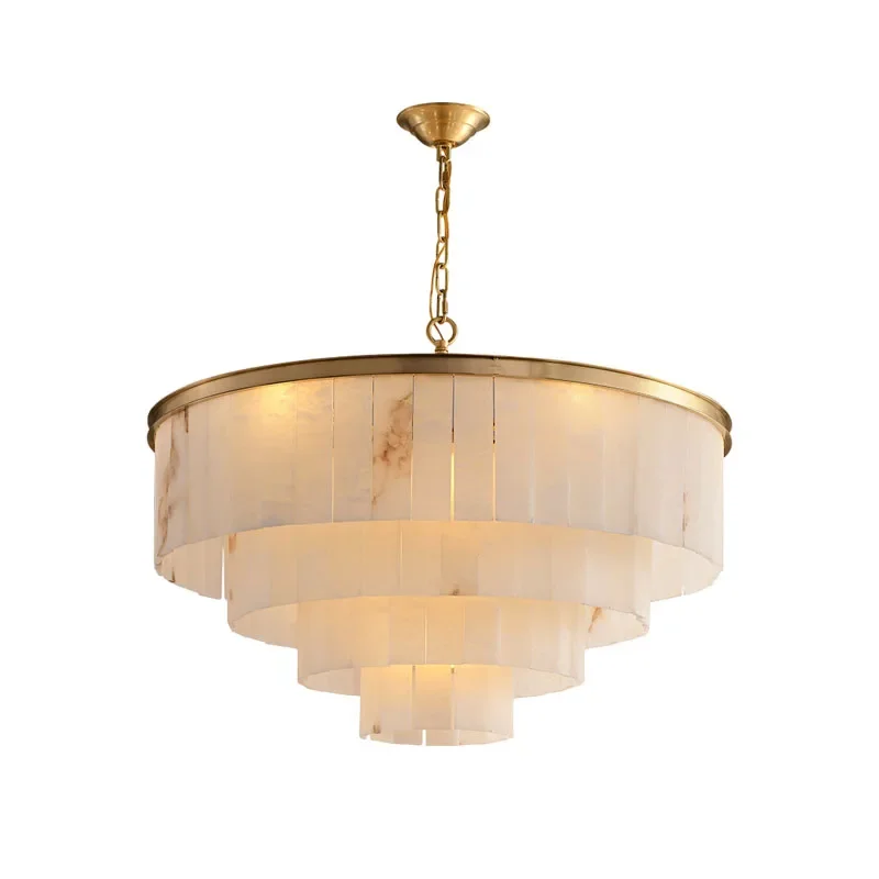 

2024 Marble Series Gold Chrome Dimmable LED Chandelier Lighting Lustre Suspension Luminaire Lampen For Living Room