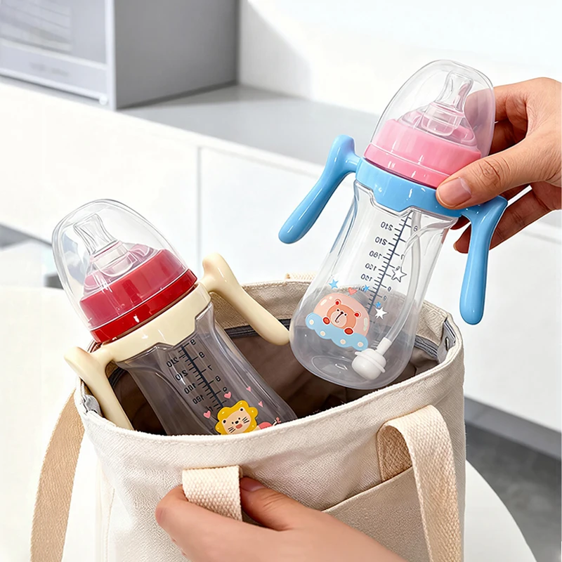 

280ml Baby Bottle with Handle - Easy-to-Grip Feeding Bottle, Perfect as a Christmas Gift, Ideal for Water and Formula