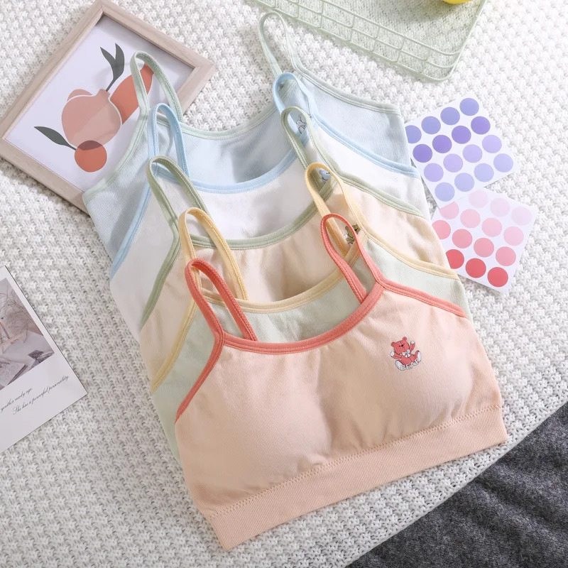 

Удобное бесшовное нижнее белье для девочек с высокой эластичностью, противоскользящими и уменьшающими давление бретелями.