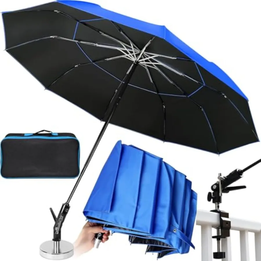 

New 60" Folding Magnetic UmbrellaDesigned for Outdoor Work 600lb Strong Suction Hvac Umbrella With Magnetic Base and Clamp 2-in