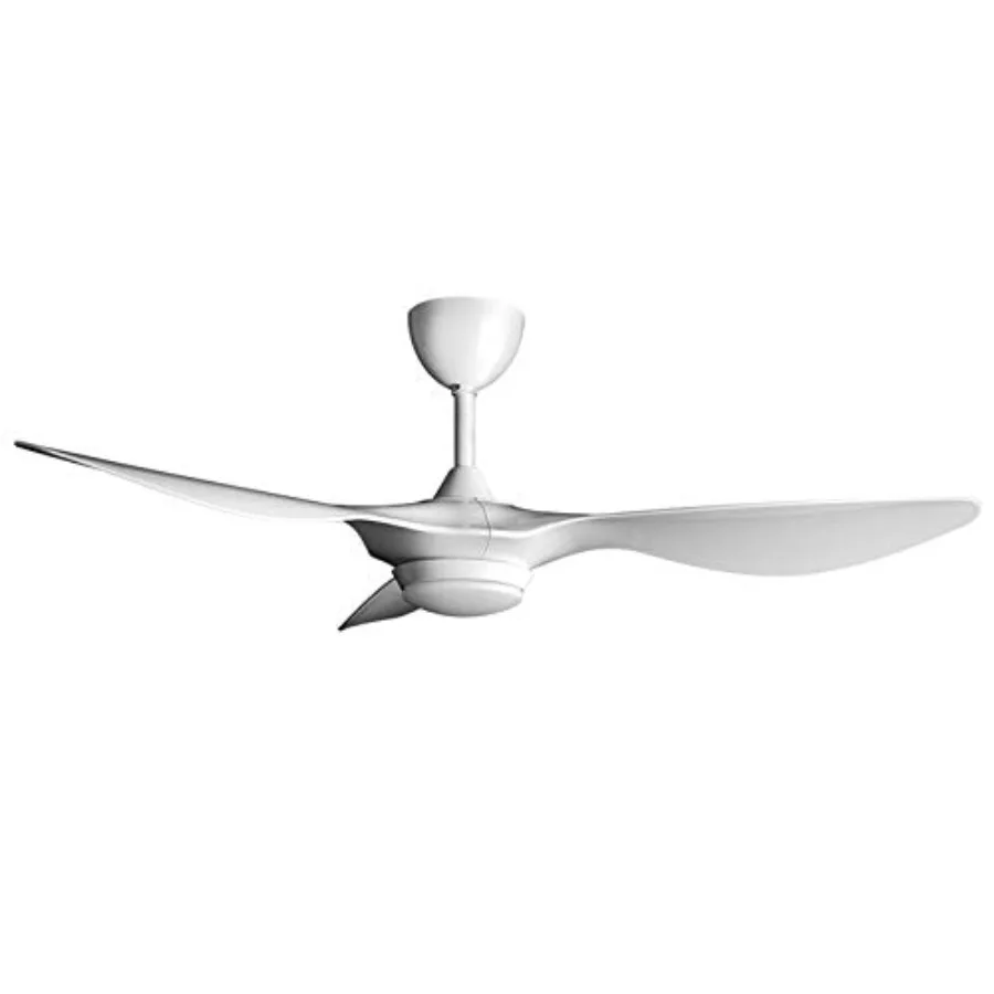 

52 Inch Smart White Ceiling Fan with Light and Remote for Bedroom Living Room Patios, ETL Listed Quiet DC Motor 3 Blade Indoor